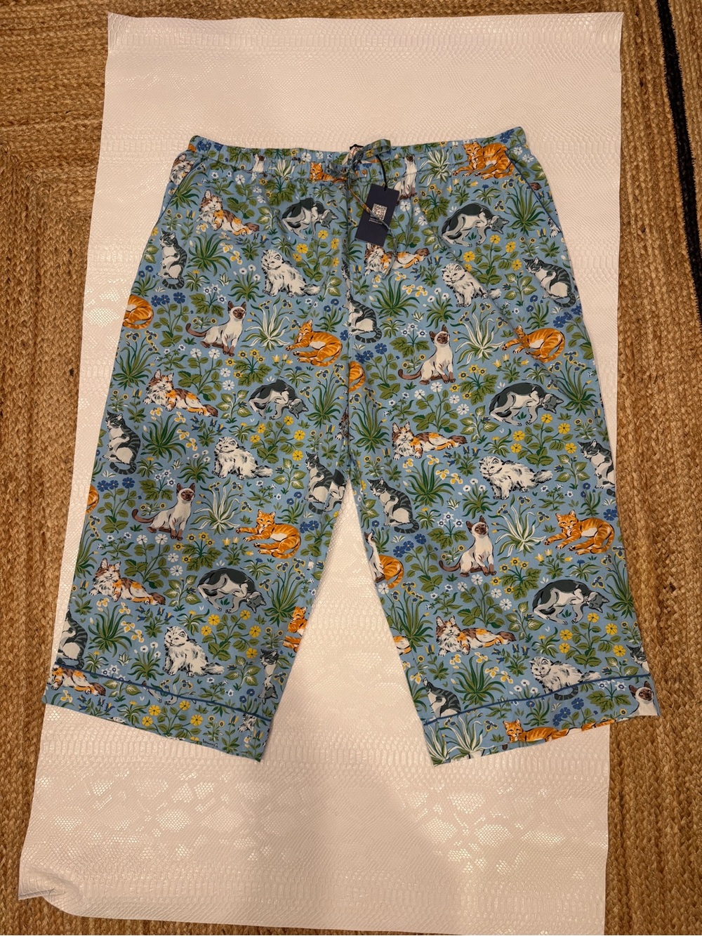 Printfresh Must Love Cats Pajama Pants New with Tags Size 2XL Anthropologie Blue - Picture 14 of 14